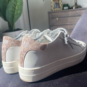 White & Leopard P448 Sneakers